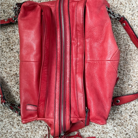 B. Makowsky Cherry Red Pebbled Leather Shoulder Bag EUC - Picture 11 of 11